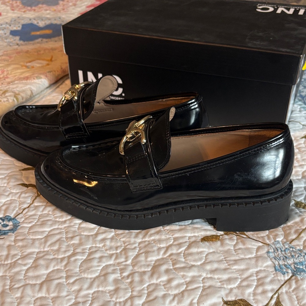 INC Visala Hardware Slip-on Loafers Back Patent Women’s Size 8 - Picture 3 of 9